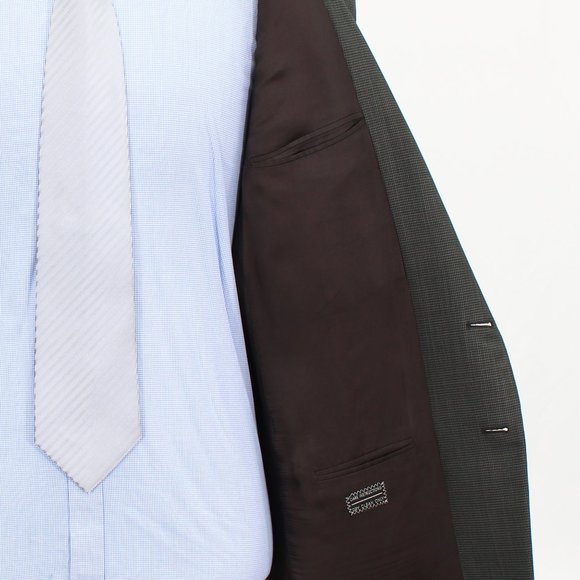 Mani 44L Green Houndstooth Wool Two Button Sport Coat Blazer Jacket G044 - Picture 11 of 11